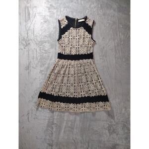 Altar'd State Lace Black Beige Trim Dress Sz Extra Small